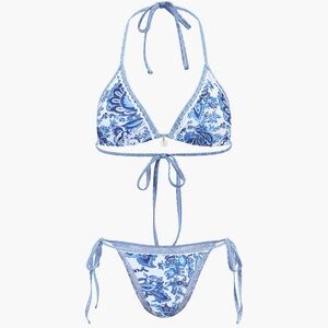 Blue Floral Bikini Set